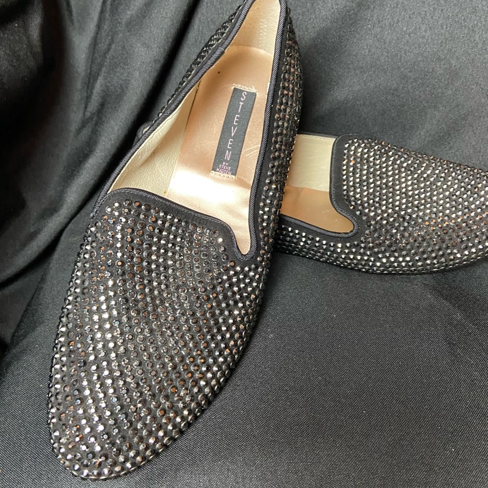 Rhinestone slipper loafers by Steve Madden